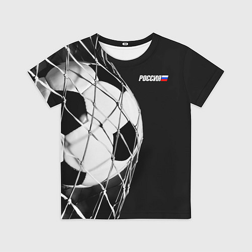Детская футболка Футбольный мяч в сетке ворот / 3D-принт – фото 1