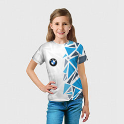 Футболка детская Бмв - фрагментация синяя, цвет: 3D-принт — фото 2