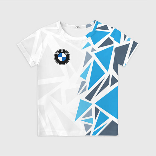 Детская футболка Бмв - фрагментация синяя / 3D-принт – фото 1