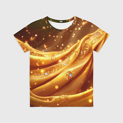 Футболка детская Золотая ткань с блестками, цвет: 3D-принт