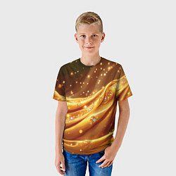 Футболка детская Золотая ткань с блестками, цвет: 3D-принт — фото 2