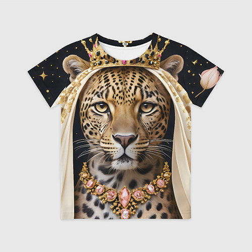 Детская футболка Леопард с короной / 3D-принт – фото 1