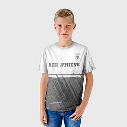 Футболка детская AEK Athens - white gradient посередине, цвет: 3D-принт — фото 2