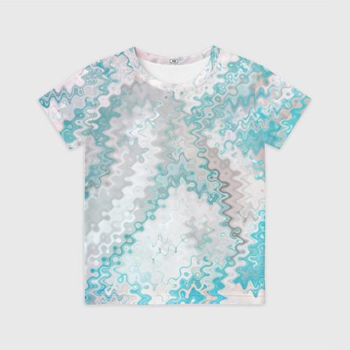 Детская футболка Серо-бирюзовый абстрактный / 3D-принт – фото 1