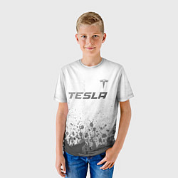 Футболка детская Tesla - white gradient посередине, цвет: 3D-принт — фото 2