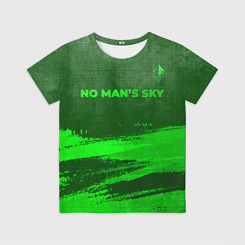 Детская футболка No Mans Sky - green gradient посередине / 3D-принт – фото 1