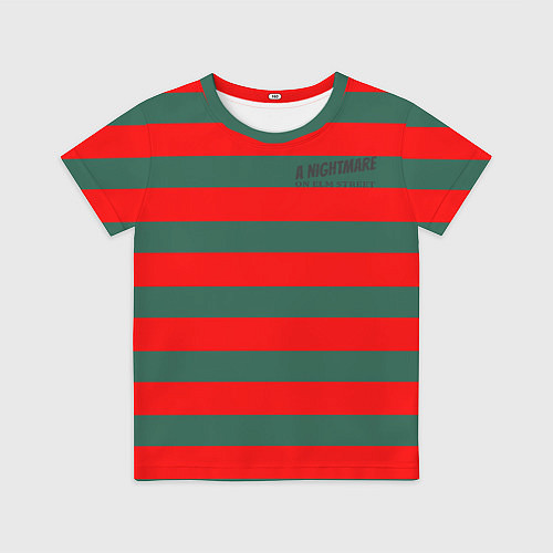 Детская футболка Полоски Фредди Крюгера / 3D-принт – фото 1