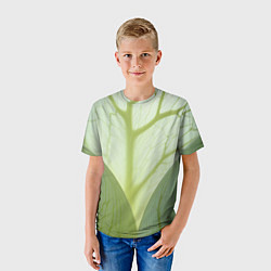 Футболка детская Макро съемка листа, цвет: 3D-принт — фото 2