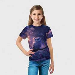Футболка детская Ночная сова на ветке, цвет: 3D-принт — фото 2