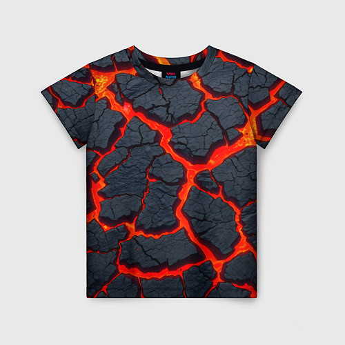 Детская футболка Текущая в породе лава / 3D-принт – фото 1