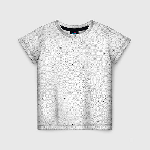Детская футболка Белый с абстрактным узором / 3D-принт – фото 1