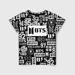 Футболка детская Bangtan Boys pattern black, цвет: 3D-принт