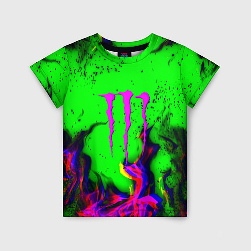 Детская футболка Monster Energy flame / 3D-принт – фото 1