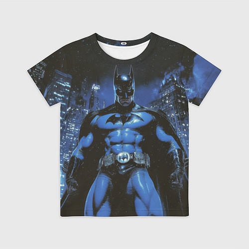 Детская футболка Бэтмен синий город / 3D-принт – фото 1