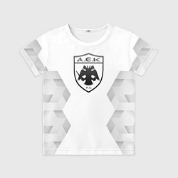Футболка детская AEK Athens white poly, цвет: 3D-принт