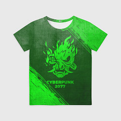 Футболка детская Cyberpunk 2077 - green gradient, цвет: 3D-принт