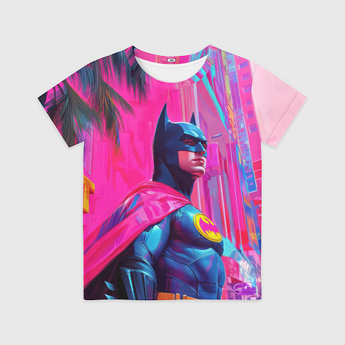 Детская футболка Бэтмен в розовом стиле / 3D-принт – фото 1