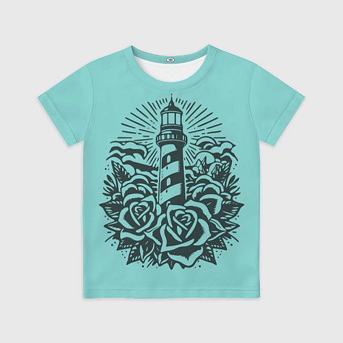 Детская футболка Маяк и розы / 3D-принт – фото 1