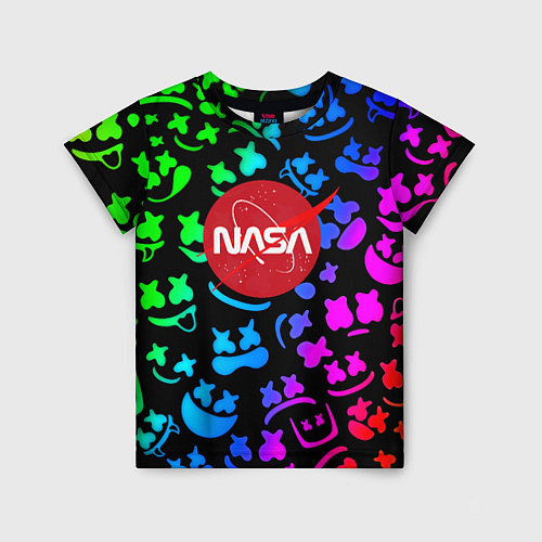 Детская футболка Marshmello x NASA gradient / 3D-принт – фото 1