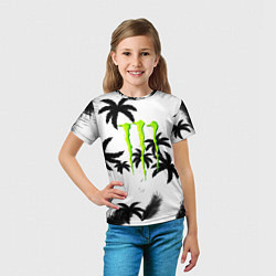 Футболка детская Monster energy пальмы, цвет: 3D-принт — фото 2