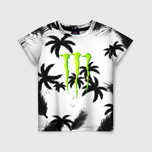 Детская футболка Monster energy пальмы / 3D-принт – фото 1