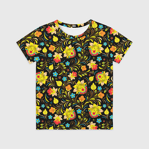 Детская футболка Хохлома цветы / 3D-принт – фото 1