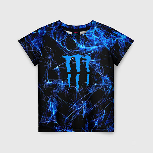 Детская футболка Monster energy искры дымы / 3D-принт – фото 1