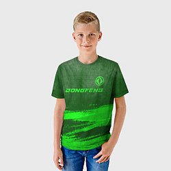 Футболка детская Dongfeng - green gradient посередине, цвет: 3D-принт — фото 2