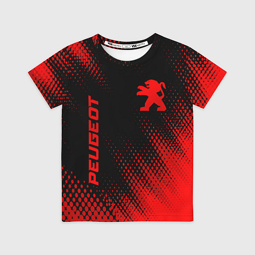Детская футболка Peugeot - red gradient вертикально / 3D-принт – фото 1