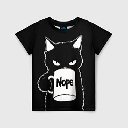 Футболка детская Angry black cat nope, цвет: 3D-принт