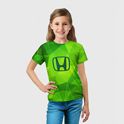 Футболка детская Honda green poly, цвет: 3D-принт — фото 2