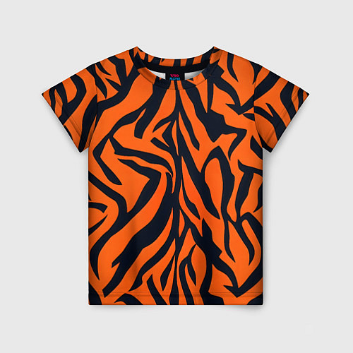 Детская футболка Расцветка тигра / 3D-принт – фото 1