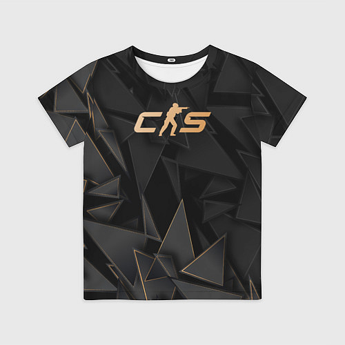 Детская футболка Counter-Strike 2 golden poly / 3D-принт – фото 1