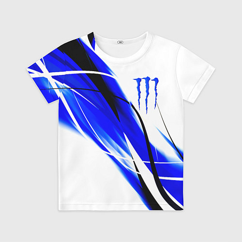 Детская футболка Monster energy линии абстракции / 3D-принт – фото 1