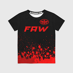 Футболка детская FAW - red gradient посередине, цвет: 3D-принт