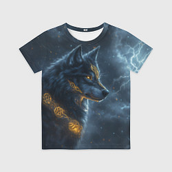 Футболка детская Волк фэнтези стиль, цвет: 3D-принт