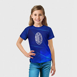 Футболка детская AC Milan blue poly, цвет: 3D-принт — фото 2
