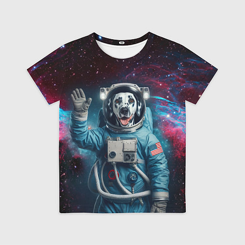 Детская футболка Далматинец бравый космонавт - нейроарт / 3D-принт – фото 1