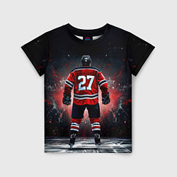 Футболка детская Хоккеист на черном, цвет: 3D-принт