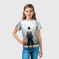 Футболка детская Боец айкидо на сером, цвет: 3D-принт — фото 2