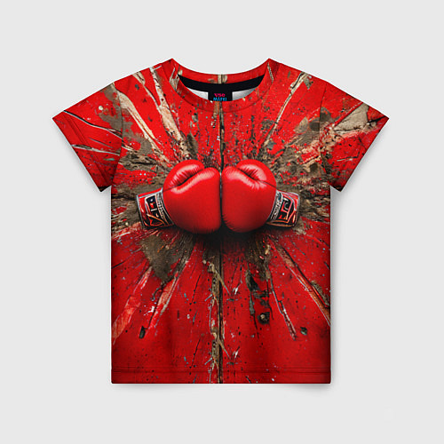Детская футболка Кикбоксеркие перчатки в красном / 3D-принт – фото 1