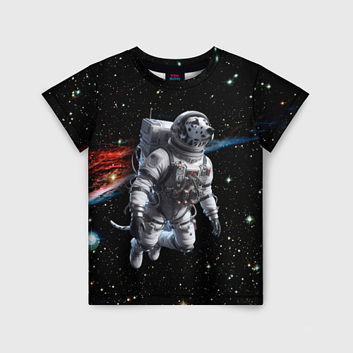 Детская футболка The dalmatian brave cosmonaut - ai art / 3D-принт – фото 1