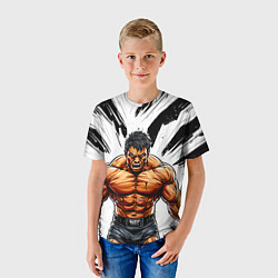 Футболка детская Мощный реслер, цвет: 3D-принт — фото 2