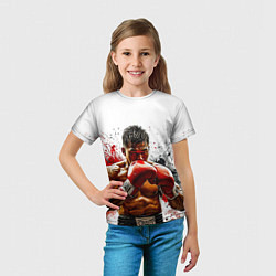 Футболка детская Тайский боксер на белом, цвет: 3D-принт — фото 2
