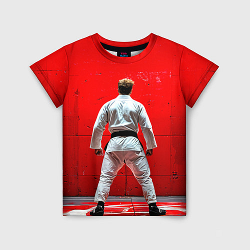 Детская футболка Боец джиу-джитсу на красном / 3D-принт – фото 1
