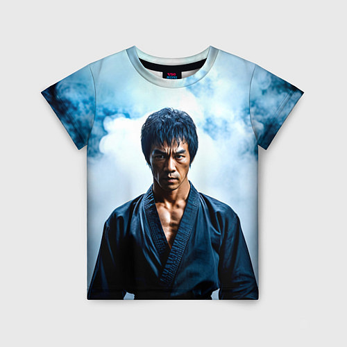 Детская футболка Брюс Ли в дыму / 3D-принт – фото 1