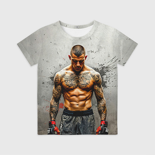 Детская футболка Дастин Порье на сером / 3D-принт – фото 1