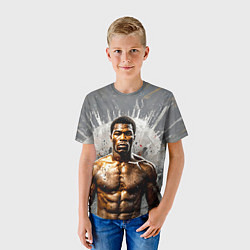 Футболка детская Мухаммед Али на сером, цвет: 3D-принт — фото 2