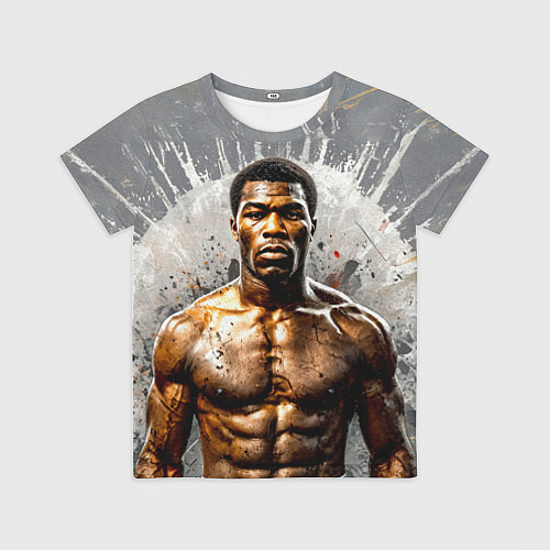 Детская футболка Мухаммед Али на сером / 3D-принт – фото 1