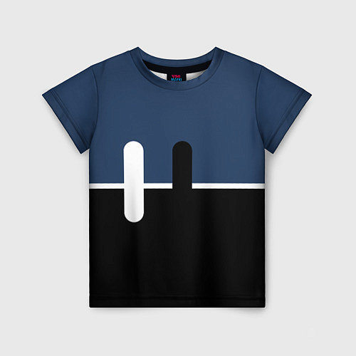 Детская футболка Простая абстракция сине-чёрный с белым / 3D-принт – фото 1